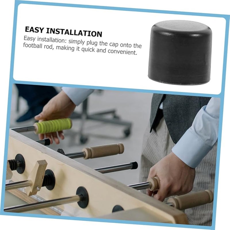 HANABASS 12pcs Black Foosball Table Cover Safety End Caps Easy Install Machine Plugs - Image 4